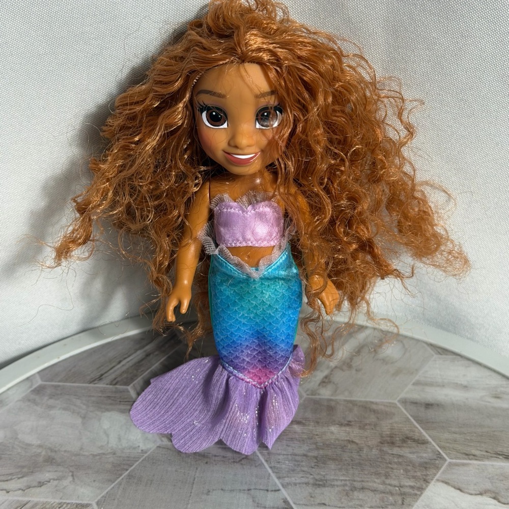 Disney The Little Mermaid Ariel Toddler Doll Curly Hair Mermaid Dress 8”